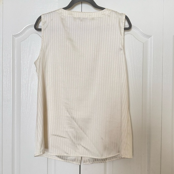 Calvin Klein Women's Ivory Sleeveless Blouse - Picture 3 of 4